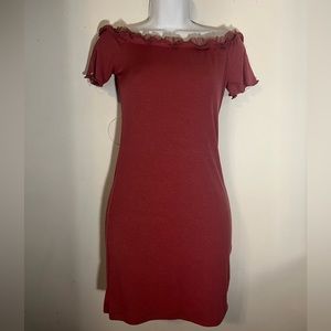 Pink off the shoulder dress